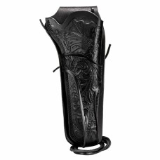 Hunter Leather Co, Leather Holster, 6", RH, Fits Rough Rider Revolver - Western Cartridge Loop, Black