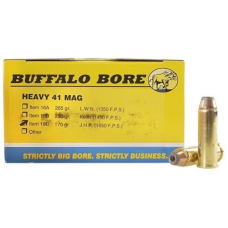 Buffalo Bore, 41 Remington Magnum Ammo, 170 Grain Jacketed Hollow Point, Box of 20