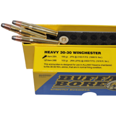 Buffalo Bore, 30-30 Winchester Ammo, 190 Grain Jacketed Flat Nose, Box of 20