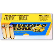 Buffalo Bore, 45-70 Government Ammo, 350 Grain Jacketed Flat Nose Low Recoil, Box of 20