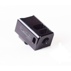 Carver Custom, Bullnose Glock Decelerator 2 Port Alum Comp 9mm, Black (LW) 1/2x28, Gen 4, Fits Glock 34 Pistol