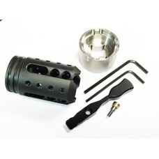 Hi-Tech CC, Defender Muzzle Brake, Nut Remover Tool & Extended Tube Position Arm (Gen2+) Combo Pack, 4 Notch, Steel Muzzle Brake Upgrade, Fits Keltec KSG Shotgun