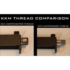 KKM Precision, Match Barrel, 5/8x32 Thread 4-Port Compensator, Matte Finish, 10mm, Fits Glock 20 Pistol