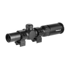 Truglo, Turkey Shotgun Scope 30mm Tube 1-4x 24mm Circle MT Reticle with Rings Matte