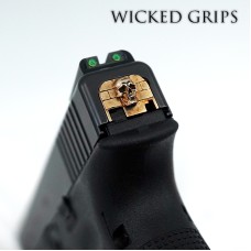 Wicked Grips, Glock Slide Plate Pure Bronze Skull, Fits Glock Gen 1-4 Pistols