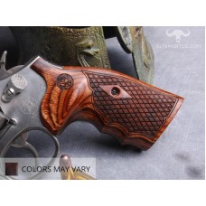 Altamont Company, Walnut Grips, Fits S&W K/L Round Frame Revolver -  w/ Laser Logo LCSW