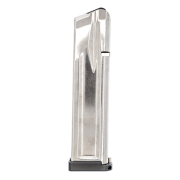 Atlas, Slidelock 140mm Extended Magazine, 21rd, 9mm. Fits 2011 Pistol - Stainless Steel Body, Black Basepad